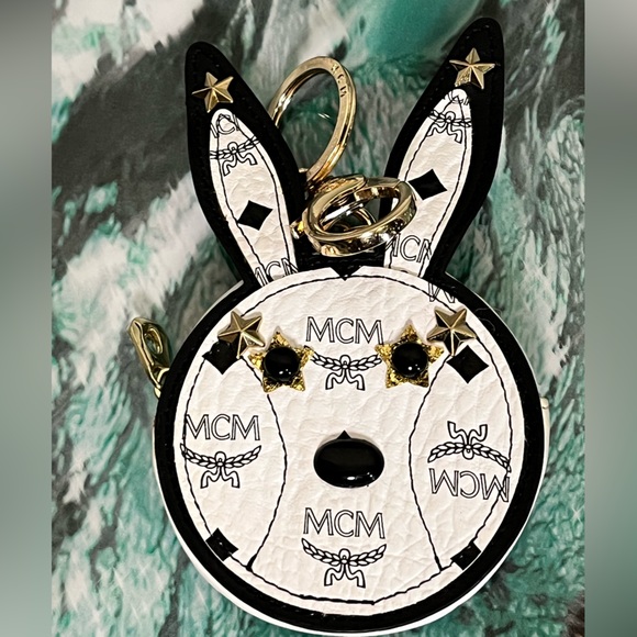 MCM Handbags - MCM White Visetos Canvan Rabbit Coin Purse/Keychain